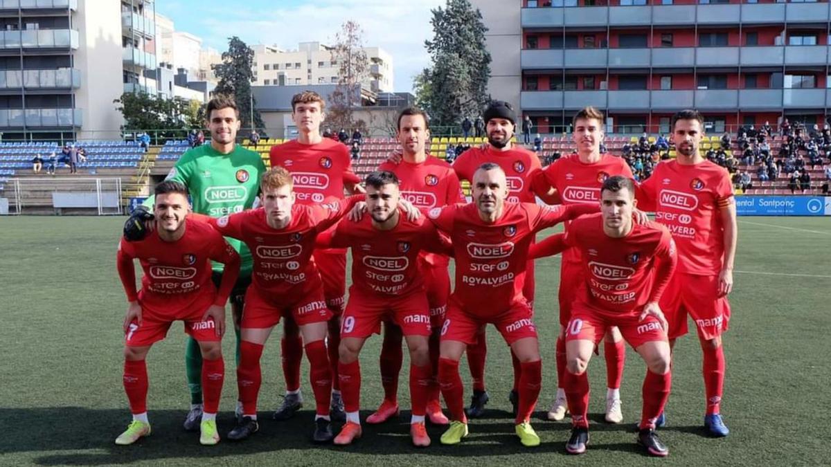 L’onze que l’Olot va presentar ahir al camp del Sant Andreu