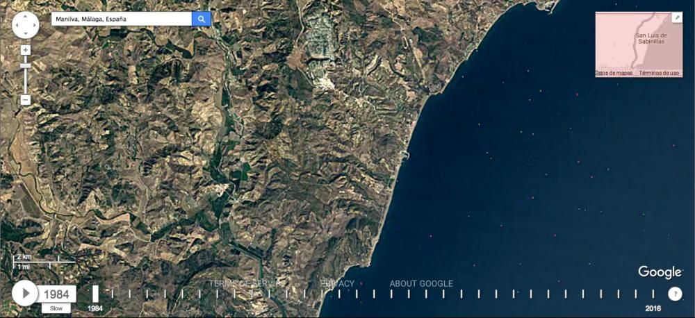 Así ha cambiado la provincia de Málaga desde 1984 a 2016.