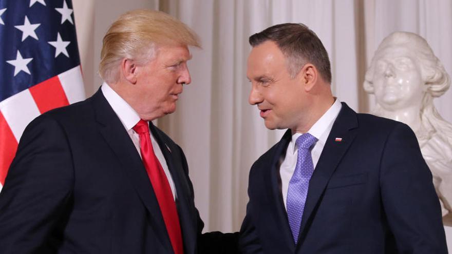Trump se reúne con el presidente polaco Andrzej Duda.