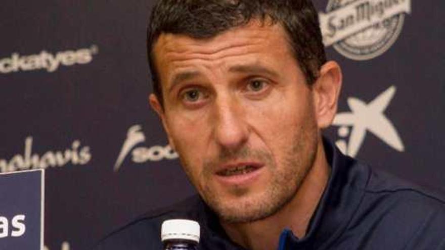 Javi Gracia, ayer en la sala de prensa de La Rosaleda.