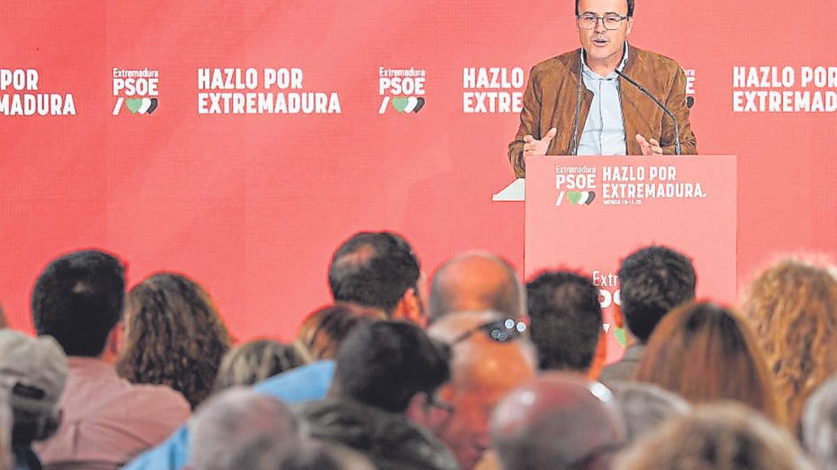 Gallardo, durante el mitin de este miércoles en Mérida.