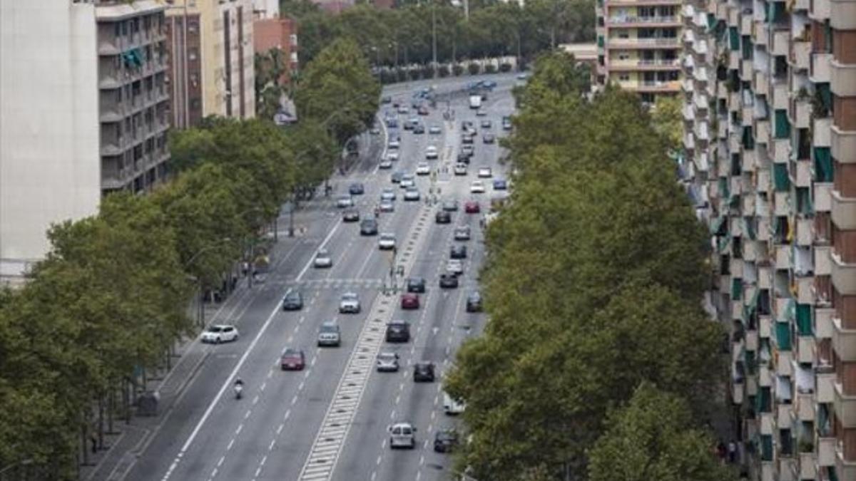 Una imagen de la Meridiana poco antes del paseo de Fabra i Puig, ayer.