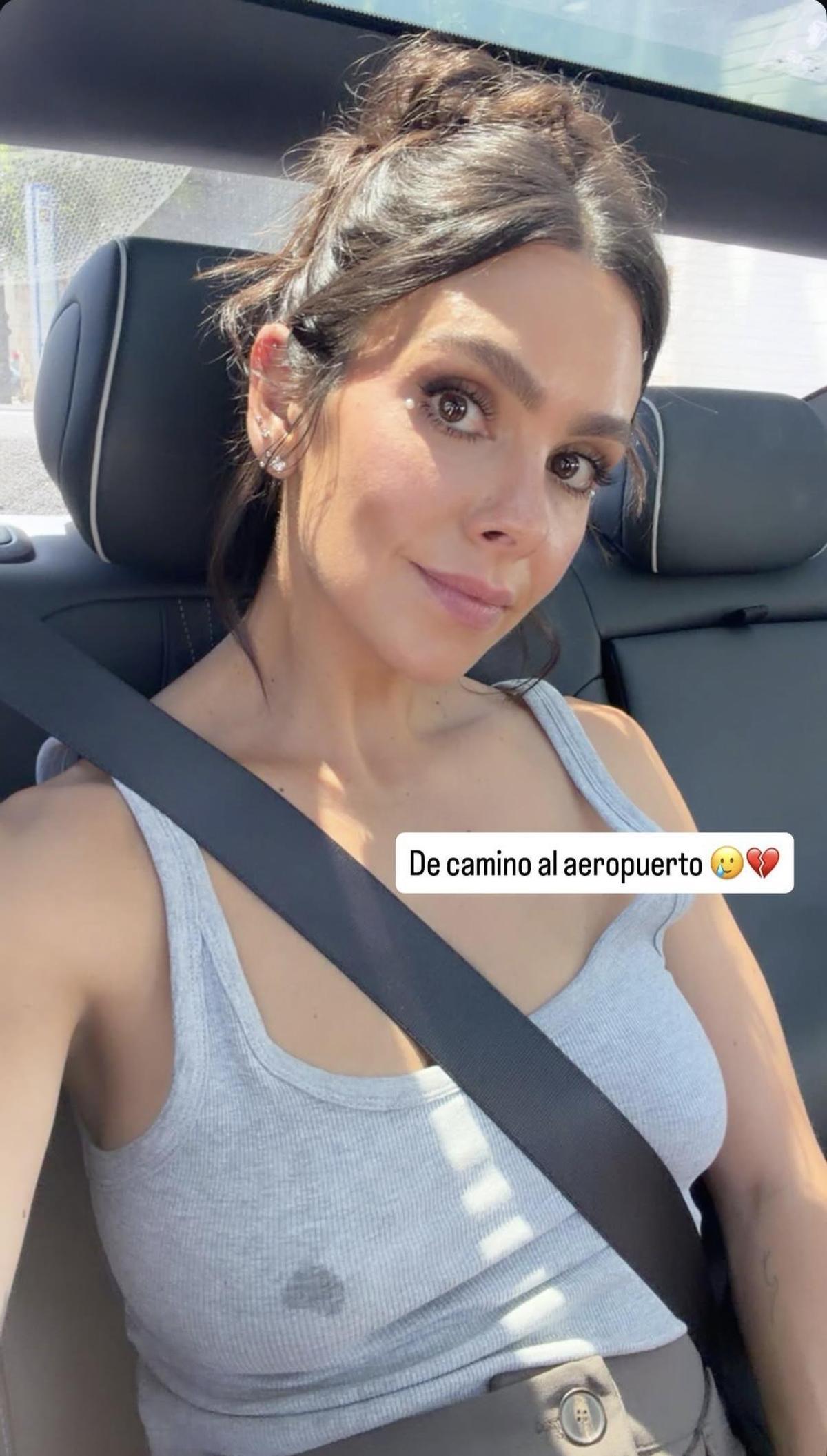 Cristina Pedroche, con la camiseta manchada por la lactancia