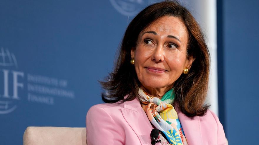 La presidenta del Santander, Ana Botín, en el Institituo Internacional de Finanzas, en Washington.