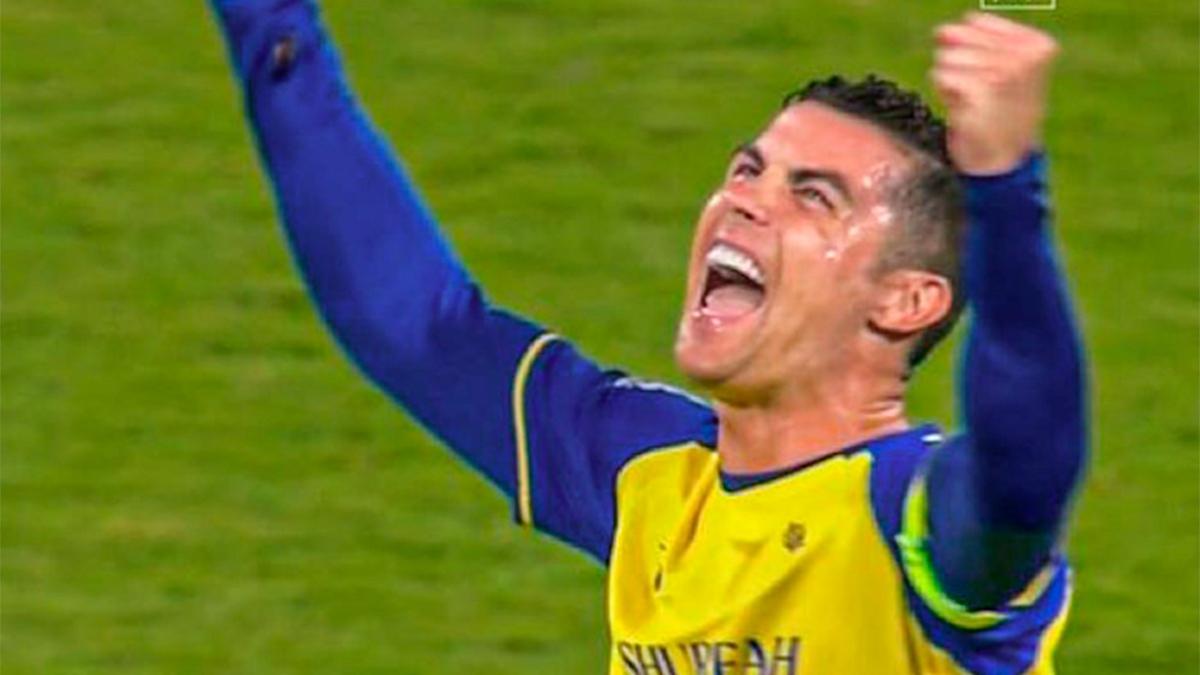 Cristiano celebra con rabia un gol con el Al-Nassr