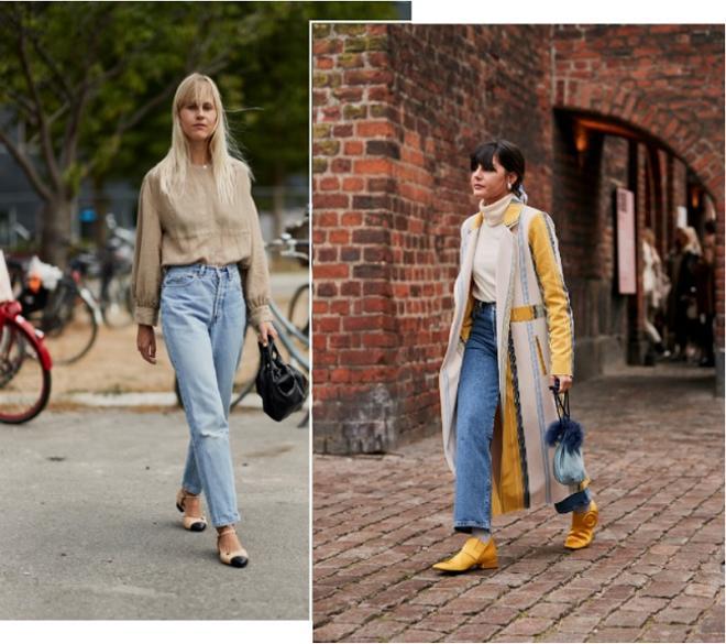 Looks con vaqueros 'mom fit' vistos en el 'street style' de Copenhague
