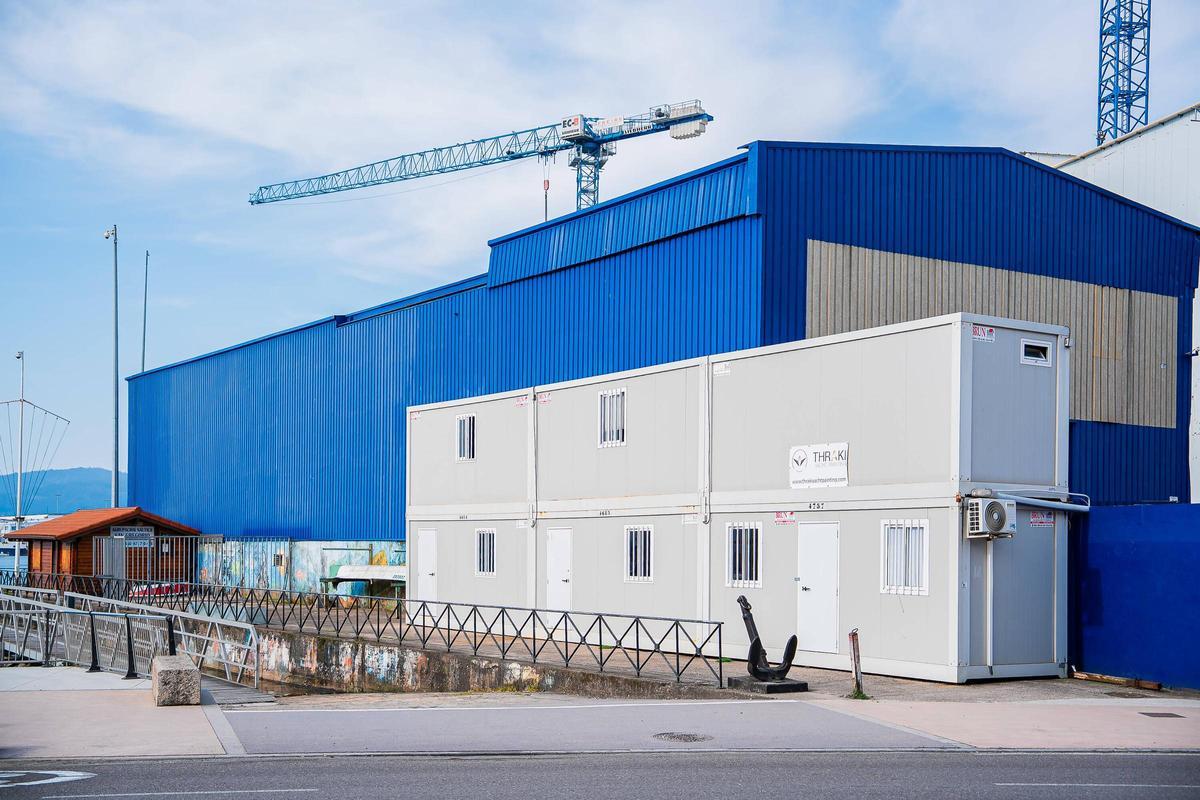 Contenedores del Astrillero Freire que se aumentarán para acoger a trabajadores externos