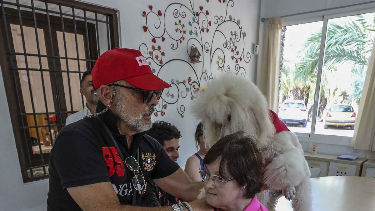 Terapia con perros de la Cruz Roja de Elche en la sede de Integra-T