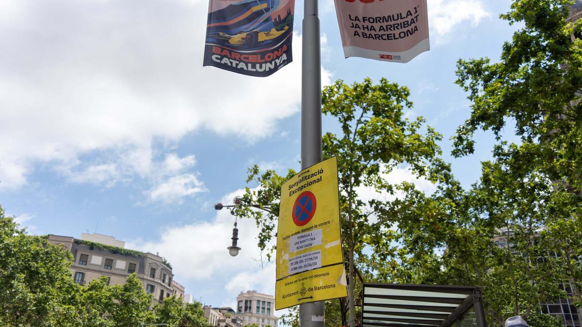 Restricciones de tráfico por la exhibición de F1 en el paseo de Gràcia de Barcelona