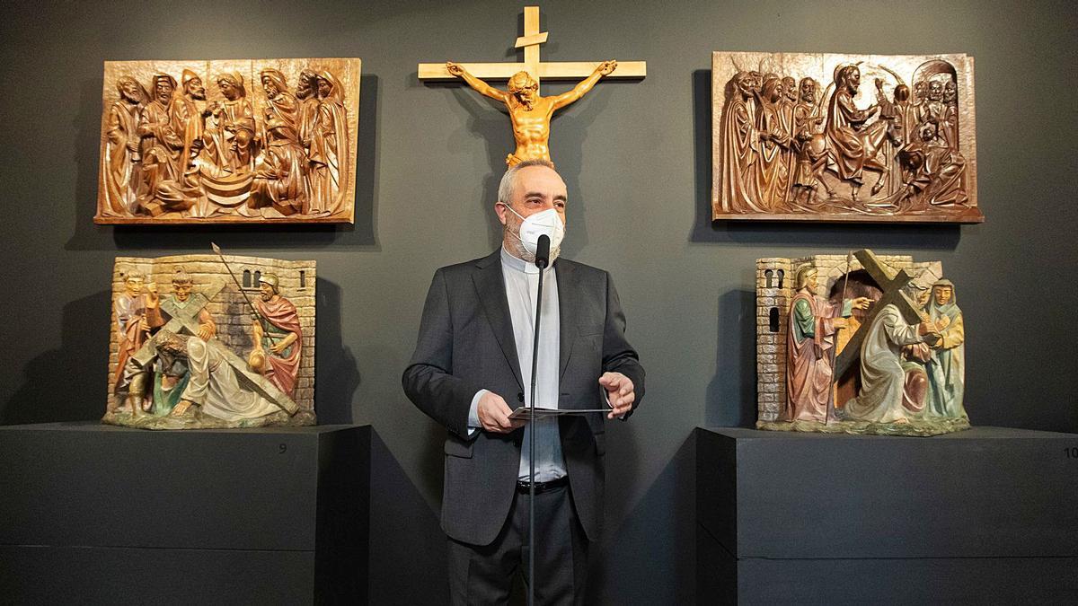 José Ángel Rivera de las Heras, durante la inauguración de la nueva exposición del Museo Diocesano de Zamora. | Jose Luis Fernández