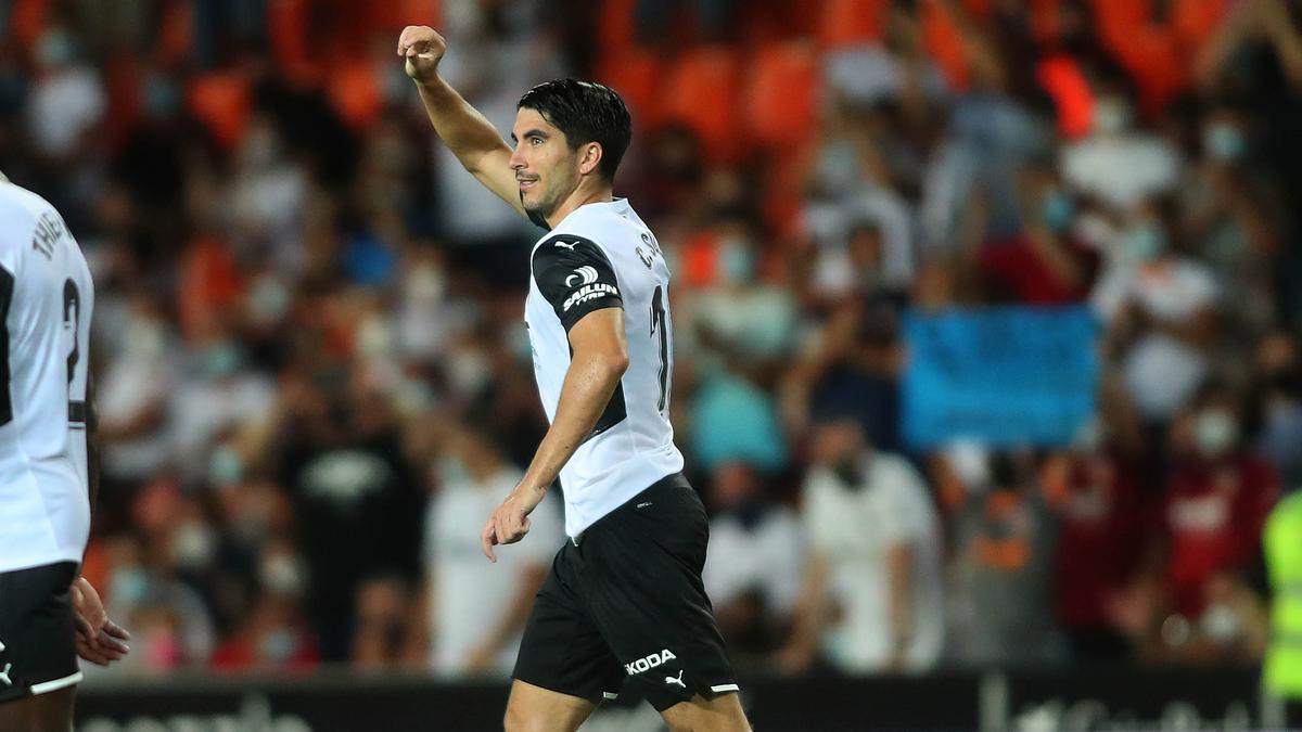 El '10', celebrando su gol frente al Alavés.