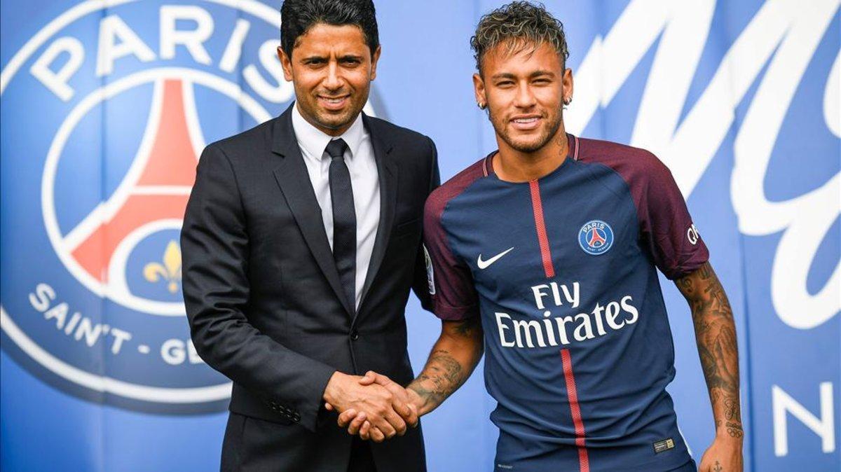 Neymar y Nasser en el día de la presentación