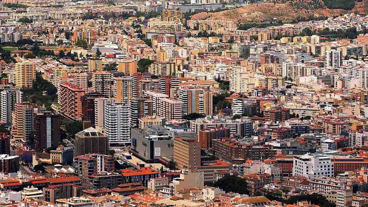 Málaga, a vista de pájaro.