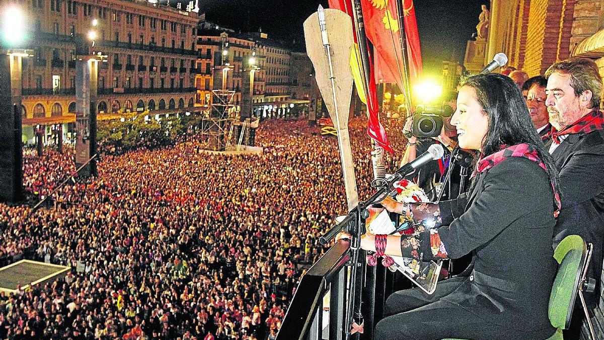 Teresa Perales, durante el pregón de las Fiestas del Pilar en octubre de 2012. | CHUS MARCHADOR