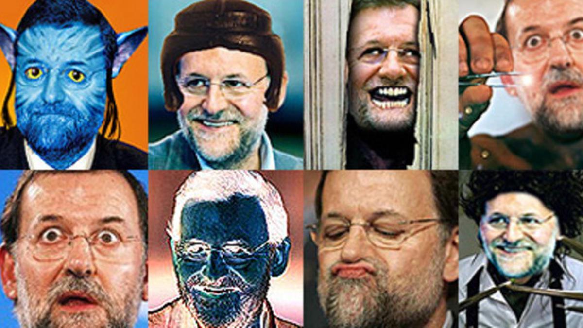 Avatares de usuarios trucando fotos de Mariano Rajoy.