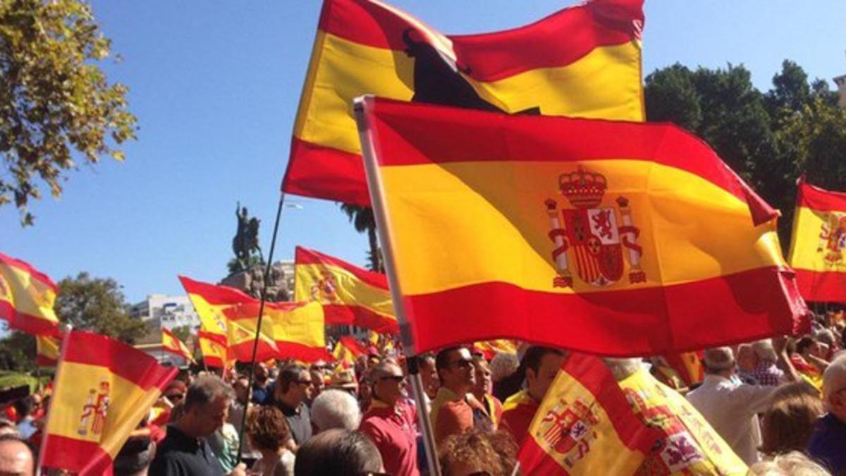Manifestación unionista en Palma de Mallorca, este sábado
