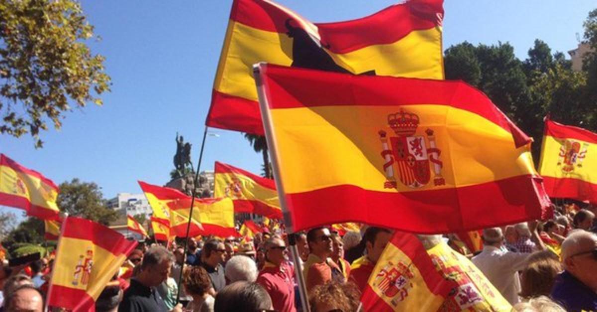 Manifestación unionista en Palma de Mallorca, este sábado.