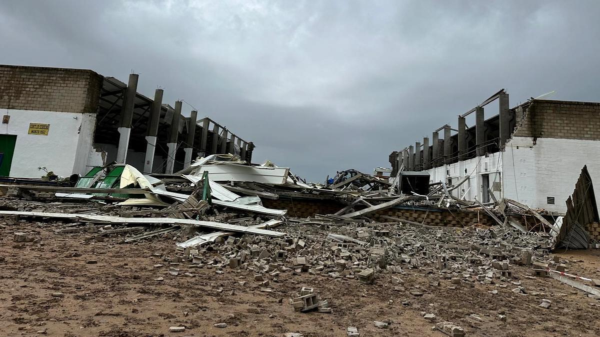 Tres fallecidos por el derrumbe de una nave agrícola en Sevilla por el viento