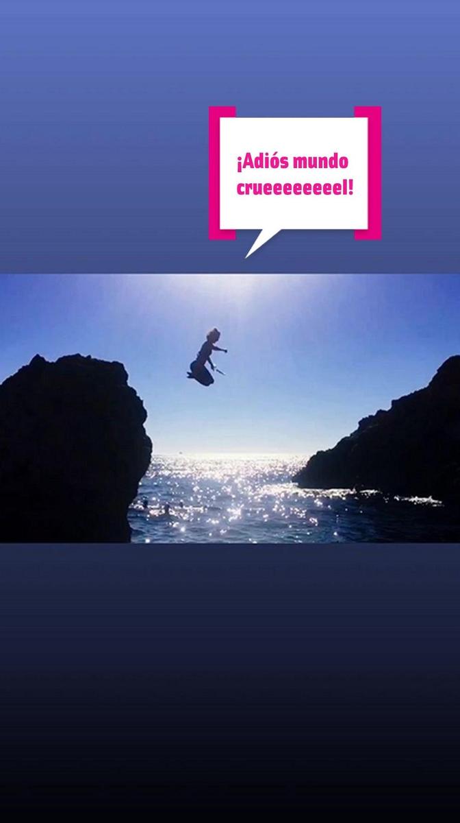 Patricia Conde realiza un salto olímpico desde una roca para afrotnar sus problemas judiciales