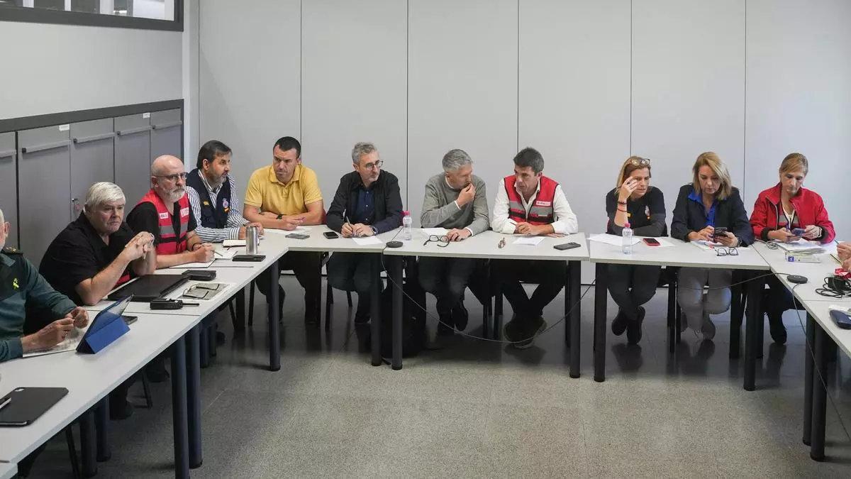 Reunión del CECOPI el día 1 de noviembre, con Fernando García Marlaska y Carlos Mazón.