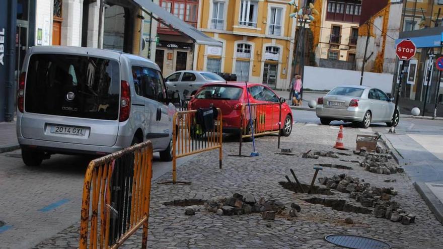 El tramo en obras.