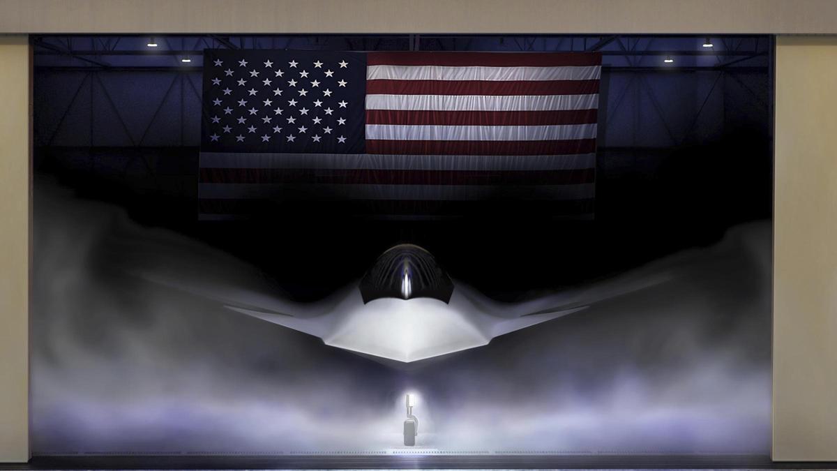 Imagen gráfica del avión de combate F-47 de Boeing