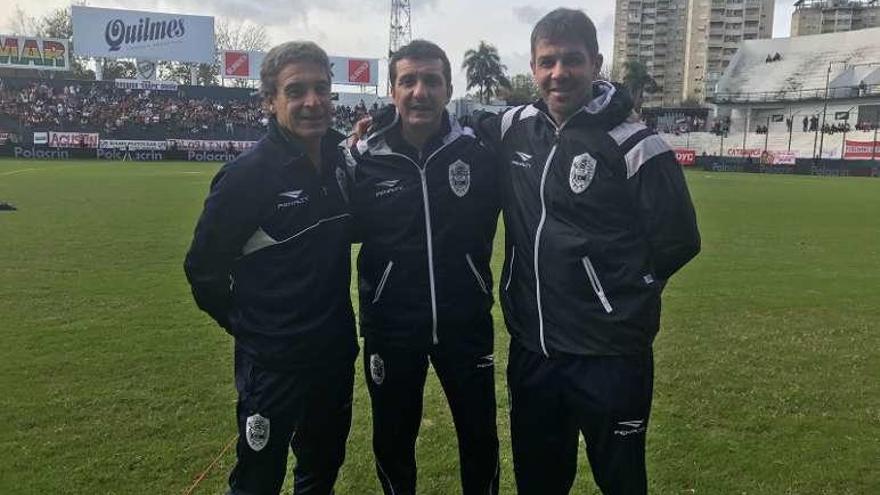 En el campo de Quilmes antes del derbi ante Estudiantes. // FDV