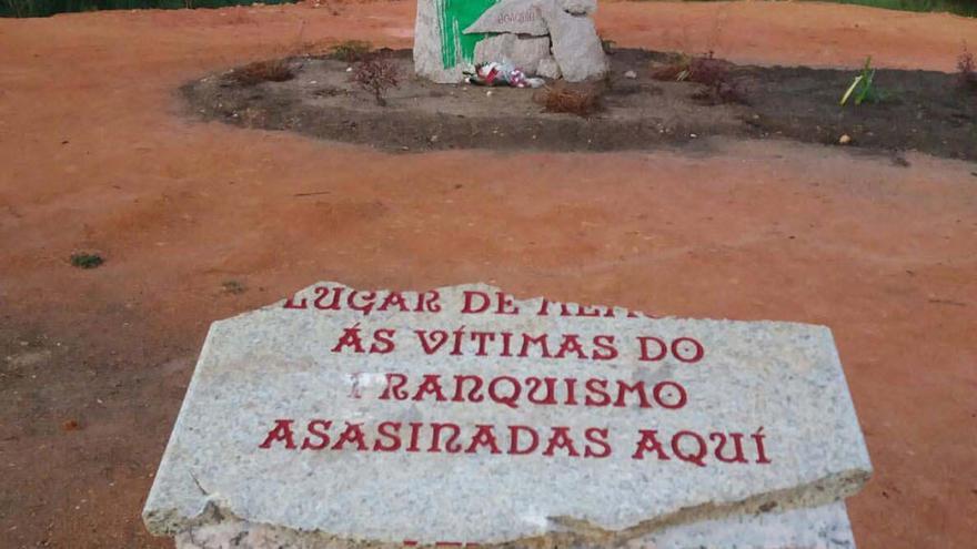Monumento de &#039;Volta da Moura&#039; tras los actos vandálicos