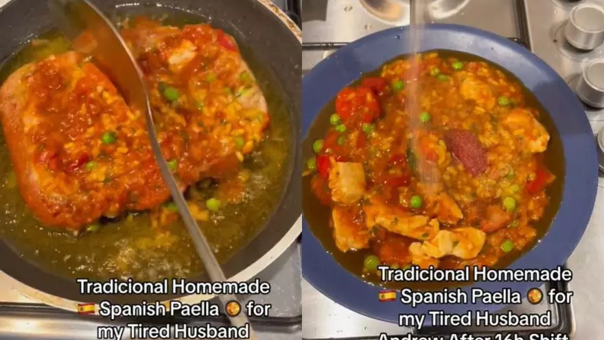 La paella española "casera" de esta mujer indigna a Internet