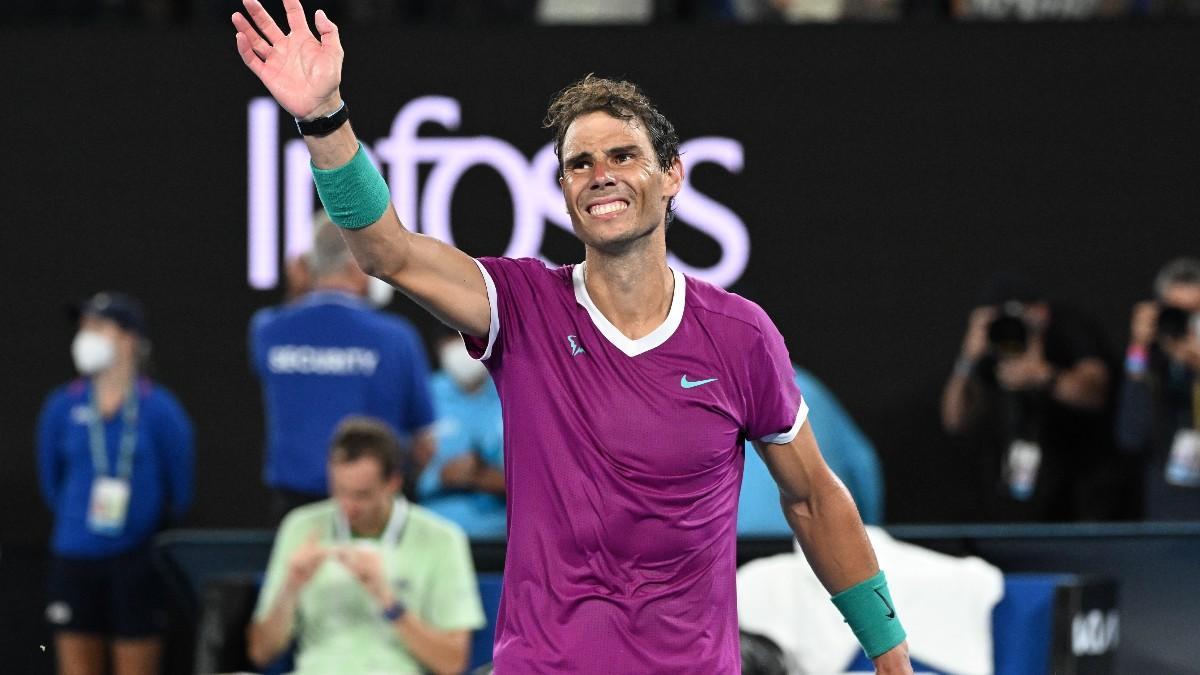 Nadal celebra su triunfo en Melbourne