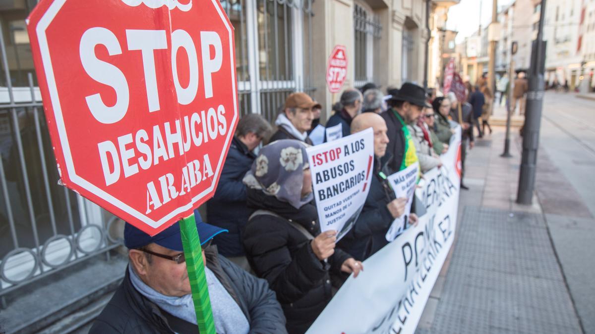 Una protesta contra los desahucios.