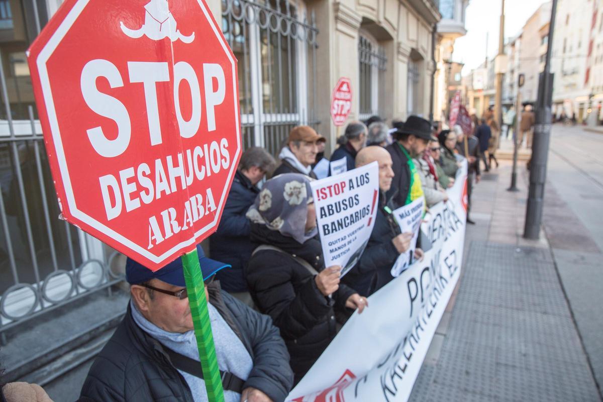 Una protesta contra los desahucios.