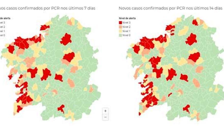 Los municipios en alerta roja por covid descieden a 33 al salir Teo, Ribadavia, Tui, A Guarda y Ribadumia