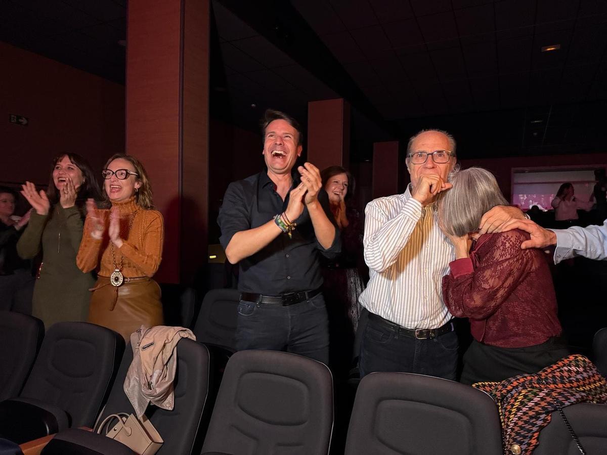 Los padres, familia y amigos de Eva Libertad y Miriam Garlo celebran sus triunfos en los Goya en el MUDEM