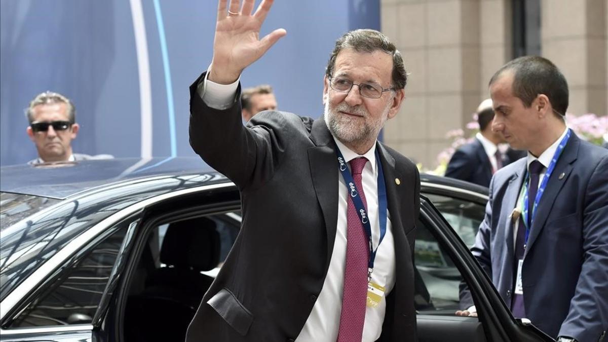 Mariano Rajoy, este martes, a su llegada a la cumbre de Bruselas.