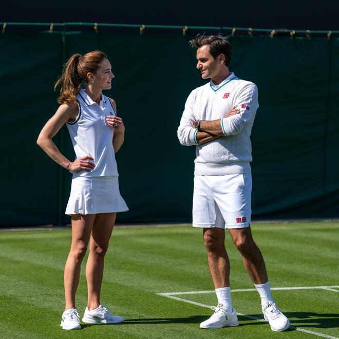 Kate Middleton y Roger Federer en Wimbledon