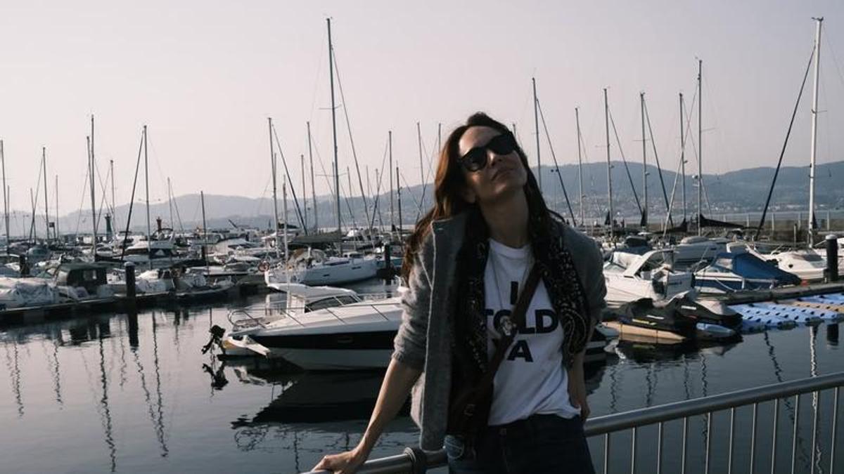 La modelo y empresaria Eugenia Silva en Vigo este pasado viernes.