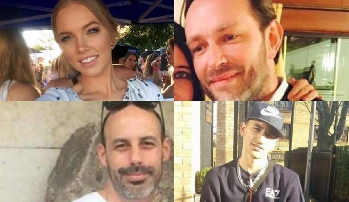 Los desaparecidos Sara Zelenak, Xabier Thomas, Sebastien Belanger y Socaine Drz.