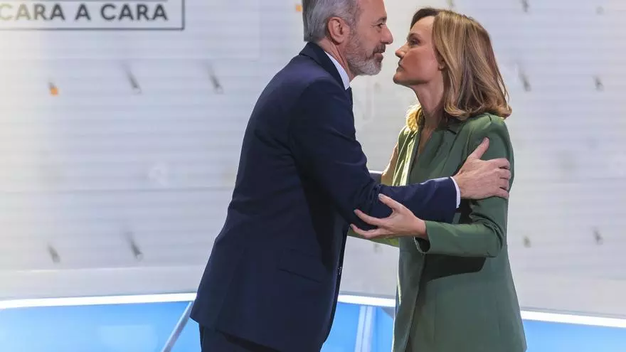 Azcón a Alegría en el 'Cara a cara': "¿Con quién estaría Lambán, con Page y Barbón o con usted y Pedro Sánchez?"