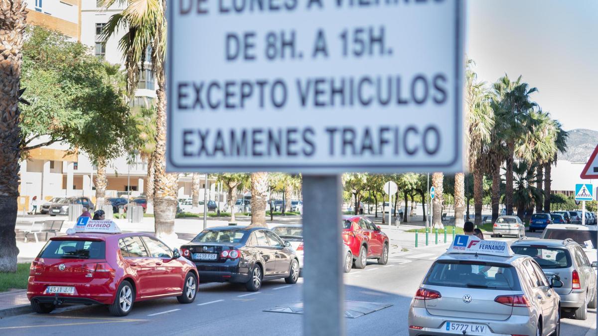 Zona de realización de exámenes prácticos del carnet de conducir en Castelló de la Plana.