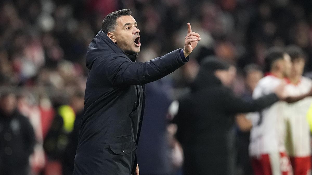 El técnico del Girona, Michel, durante el partido entre el Girona FC y el Getafe CF
