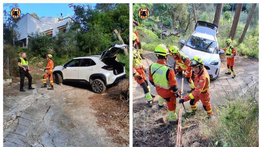 Alquilan un coche, hacen caso al navegador... y acaban rescatados por los bomberos en Xàtiva