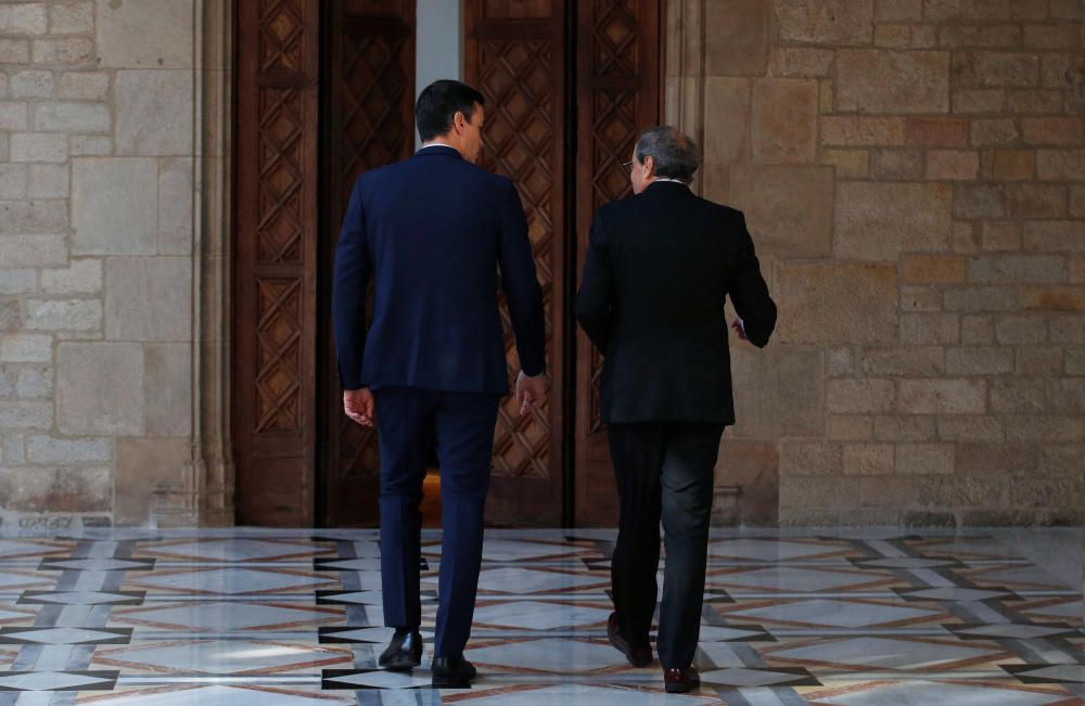 Reunió entre Torra i Sánchez al Palau de la Generalitat