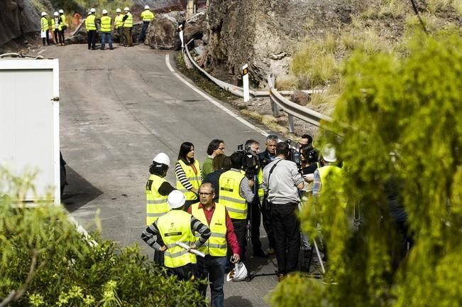 VISITA OBRAS REPARACION CARRETERA AGAETE LA ALDEA