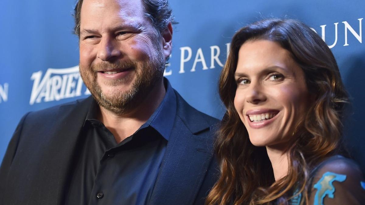 Marc Benioff y su mujer, Lynne, en una gala benéfica celebrada en Beverly Hills, en el 2016.