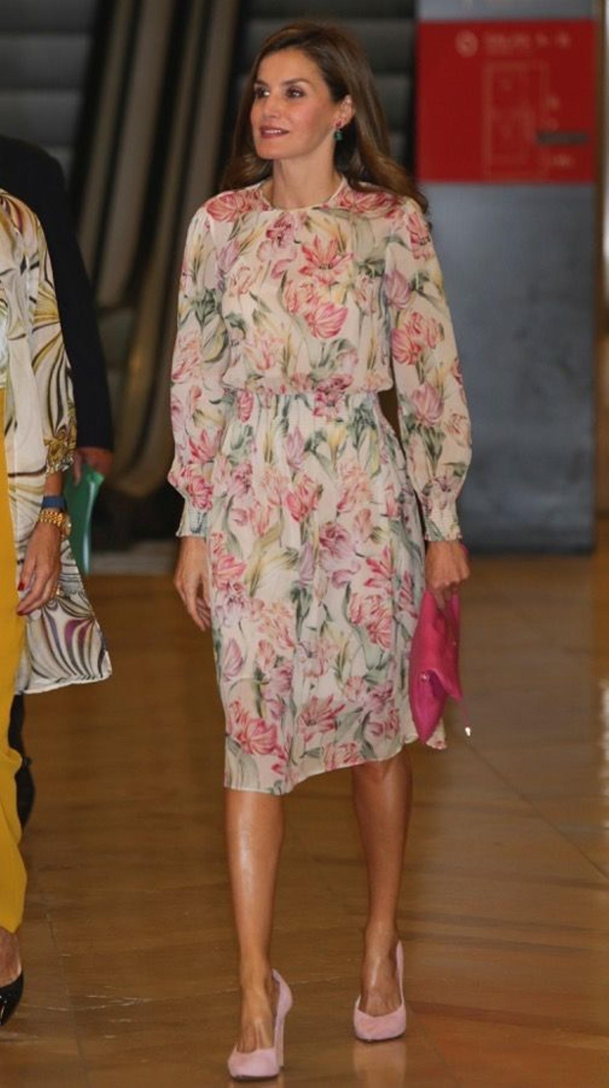 Vestido de flores de Zara de Letizia Ortiz