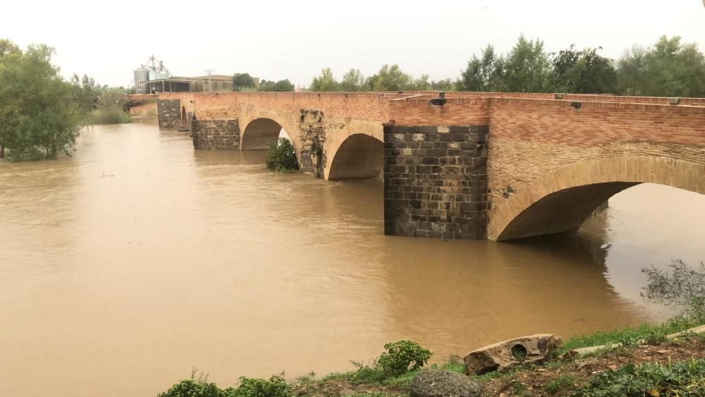 El riu Muga al seu pas pel pont vell de Castelló