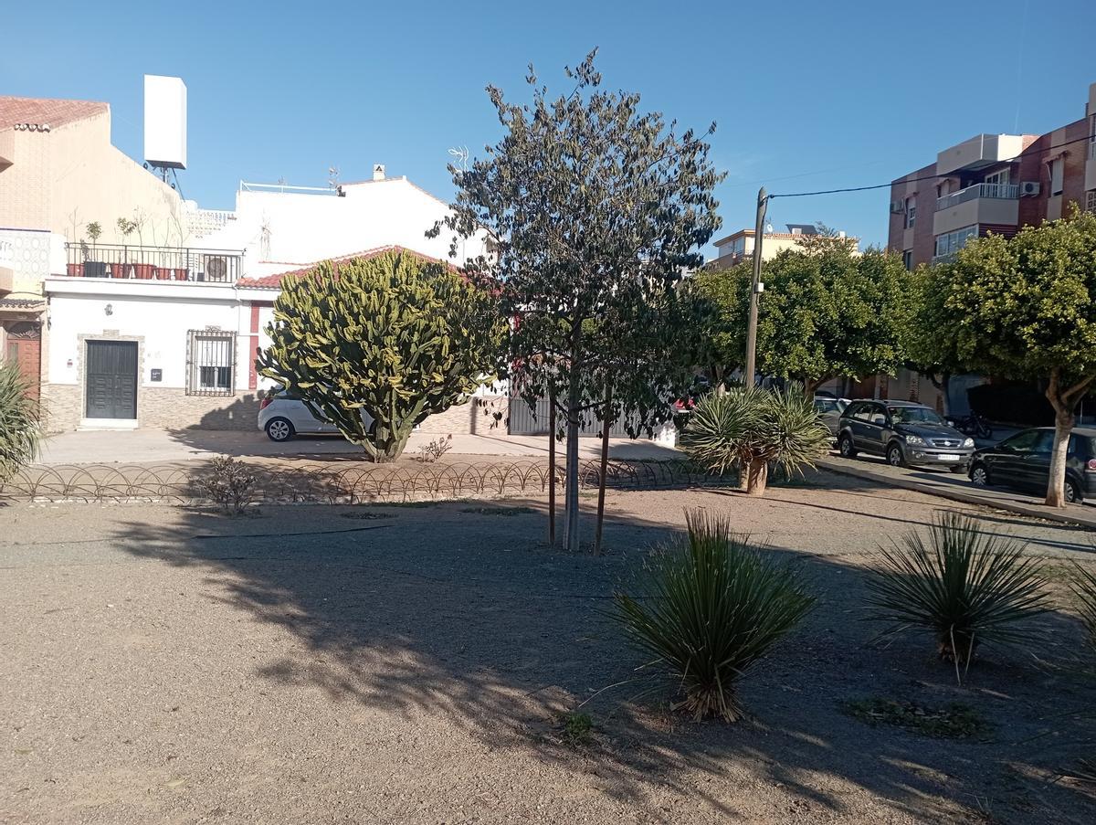 La zona verde del pasaje el lunes.