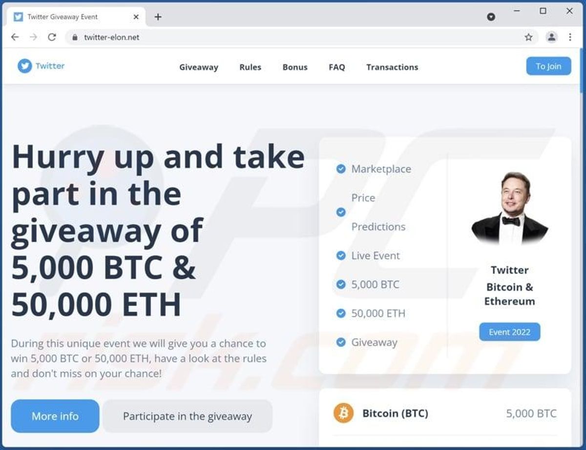 Vista de uno de los anuncios en la red social X donde se publicita uno de los engaños con criptomonedas usando la imagen de Elon Musk.