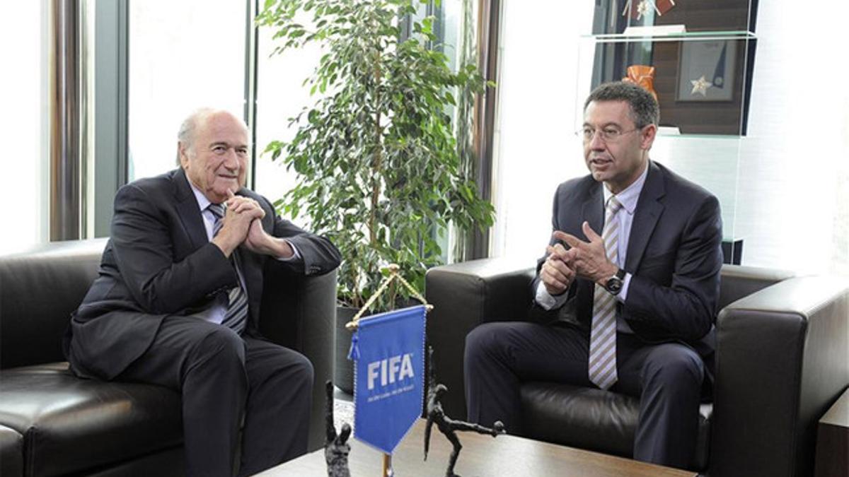 Bartomeu, con Blatter